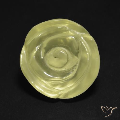13.05ct Natural Light Greenish Yellow Quartz, Flower Cut, Transparent