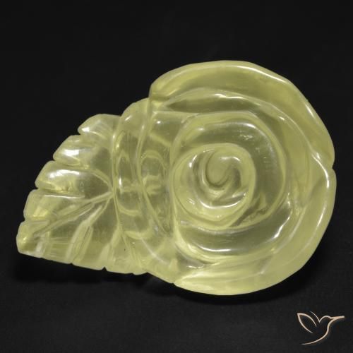 22.42ct Natural Light Yellow Quartz, Flower Cut, Transparent