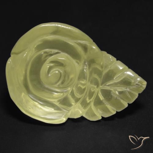 22.42 ct Yellow Quartz Stone, Natural Quartz in Carved Rose Shape for Sale