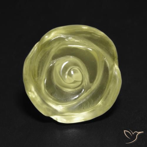 10.50 ct Yellow Quartz Stone, Natural Quartz in Carved Rose Shape for Sale