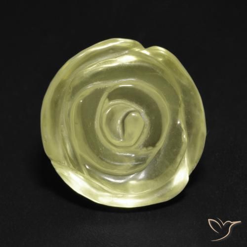 11.54 ct Yellow Quartz Stone, Natural Quartz in Carved Rose Shape for Sale