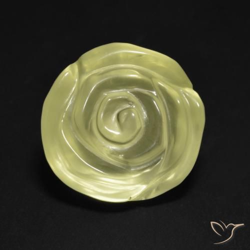 12.57ct Natural Light Yellow Quartz, Flower Cut, Transparent