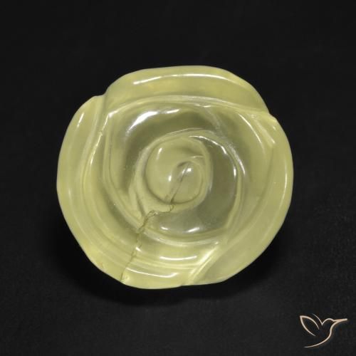 12.75ct Natural Light Yellow Quartz, Flower Cut, Transparent