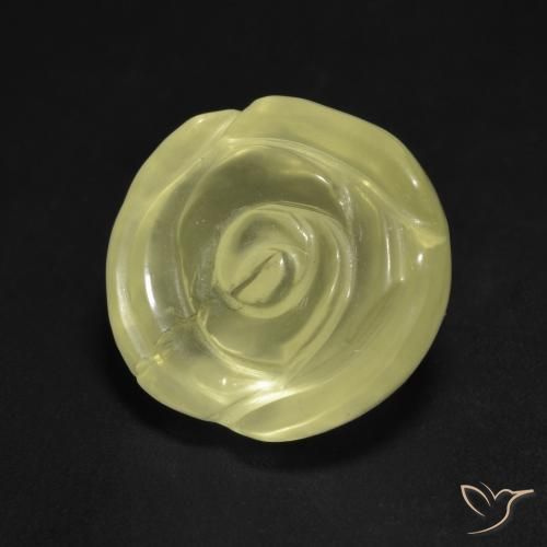 12.75 ct Yellow Quartz Stone, Natural Quartz in Carved Rose Shape for Sale