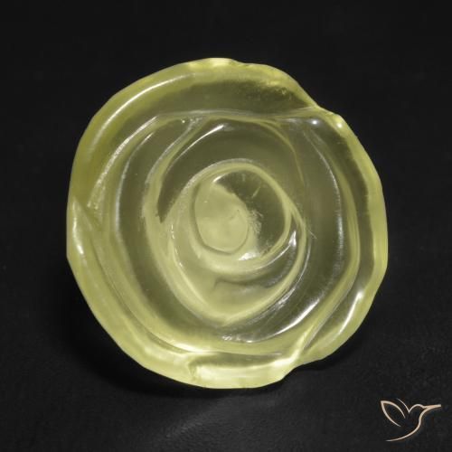 9.71 ct Yellow Quartz Stone, Natural Quartz in Carved Rose Shape for Sale