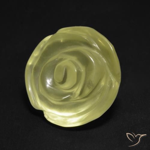 11.71 ct Yellow Quartz Stone, Natural Quartz in Carved Rose Shape for Sale