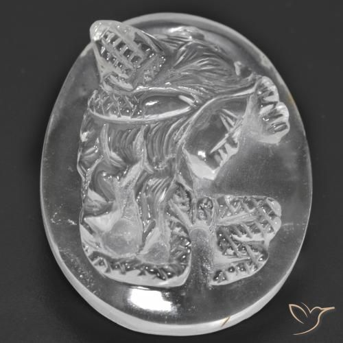 27.46 ct White Quartz Stone, Natural Quartz in Carved Cameo Shape for Sale