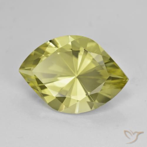 6.86 ct Green Quartz Stone, Natural Quartz in Marquise Concave Cut Shape for Sale