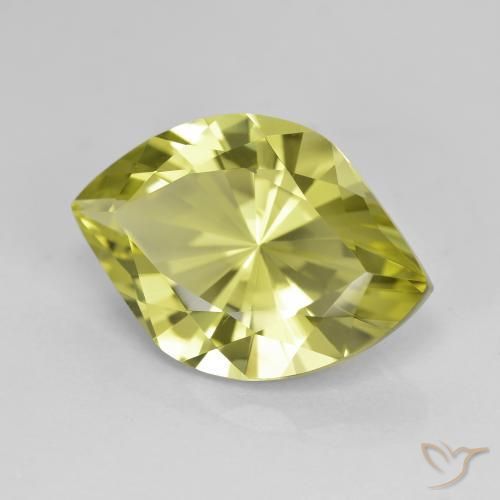 6.99 ct Green Quartz Stone, Natural Quartz in Marquise Concave Cut Shape for Sale