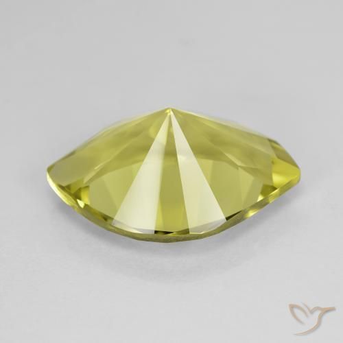 Quartz Gemstone in 17.1 x 12 mm Size for Sale, Quartz Stone in Yellowish Green Color