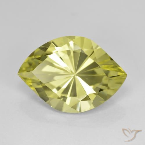 6.98 ct Green Quartz Stone, Natural Quartz in Marquise Concave Cut Shape for Sale