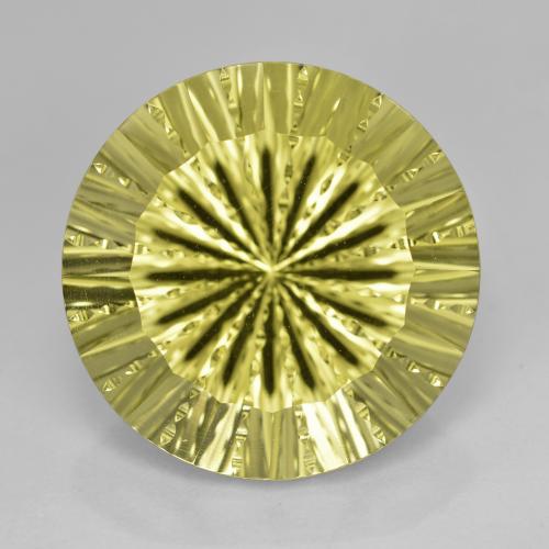 Vert chaud et terreux Quartz gemme - 18.1ct Taille concave ronde (ID: 598915)
