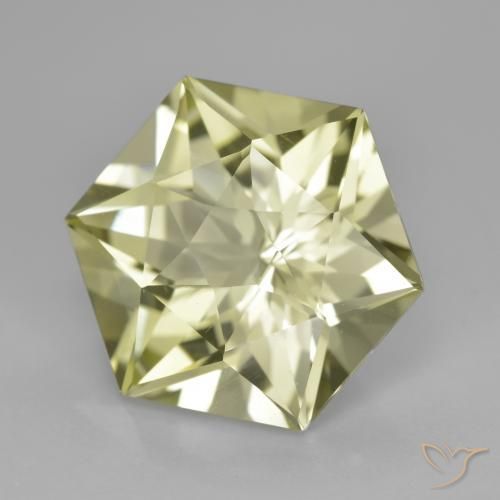 9.38 ct Yellow Quartz Stone, Natural Quartz in Hexagon Cut Shape for Sale