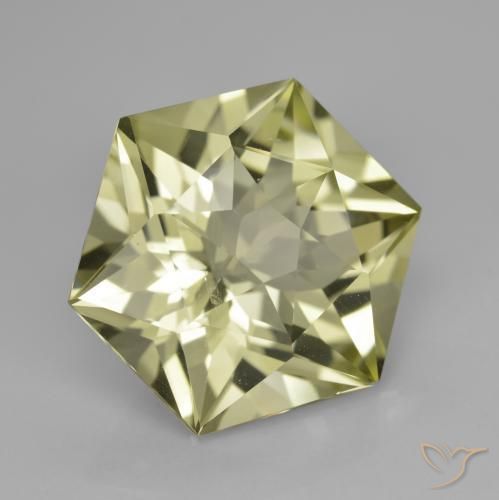 9.20 ct Yellow Quartz Stone, Natural Quartz in Hexagon Cut Shape for Sale