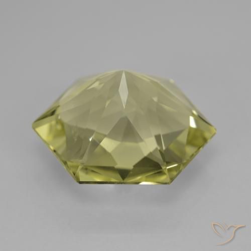 Quartz Gemstone in 16 x 14 mm Size for Sale, Quartz Stone in Pale Yellow Color
