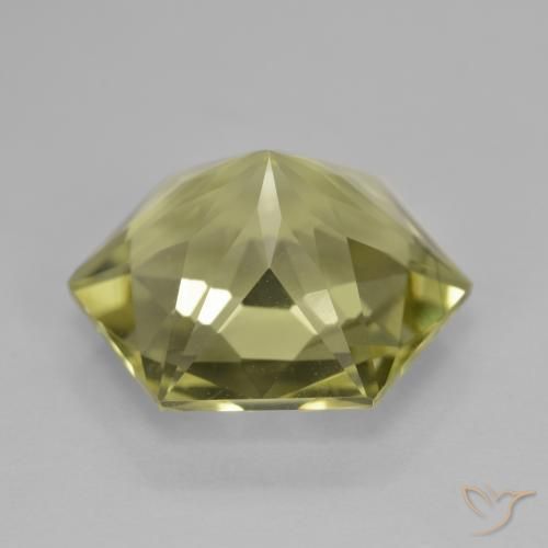 Quartz Gemstone in 14.9 x 13 mm Size for Sale, Quartz Stone in Medium Yellow Color