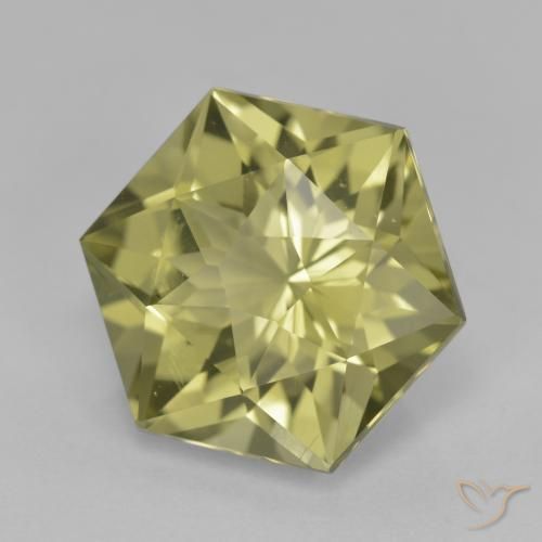 7.91 ct Yellow Quartz Stone, Natural Quartz in Hexagon Cut Shape for Sale