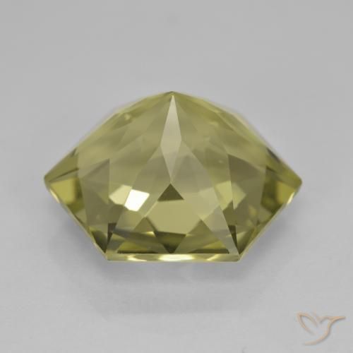 Quartz Gemstone in 15 x 12 mm Size for Sale, Quartz Stone in Greenish Yellow Color