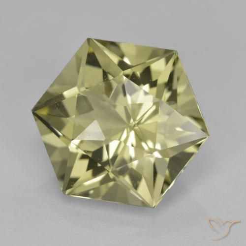 7.82 ct Yellow Quartz Stone, Natural Quartz in Hexagon Cut Shape for Sale