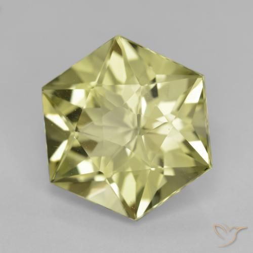 7.69 ct Yellow Quartz Stone, Natural Quartz in Hexagon Cut Shape for Sale