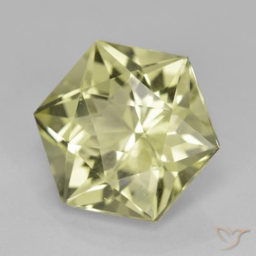 8.01 ct Yellow Quartz Stone, Natural Quartz in Hexagon Cut Shape for Sale