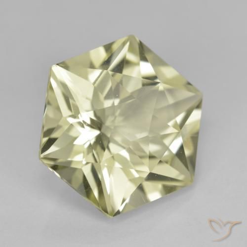 9.32 ct Yellow Quartz Stone, Natural Quartz in Hexagon Cut Shape for Sale
