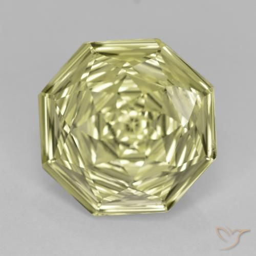 7.51ct Natural Pale Cream Yellow Quartz, Emerald Cut, VS