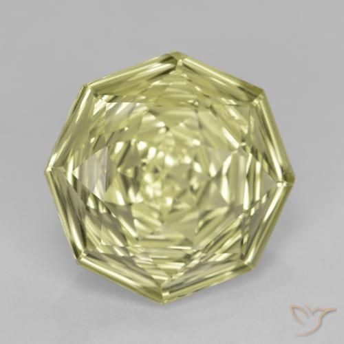 7.51 ct Yellow Quartz Stone, Natural Quartz in Octagon Concave Cut Shape for Sale
