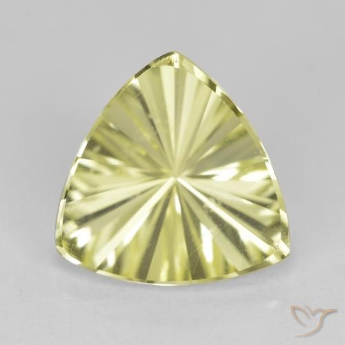 2.34ct Natural Greenish Yellow Quartz, Trillion, VVS