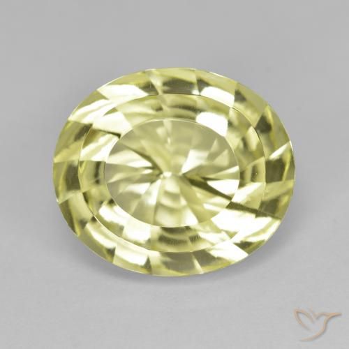 6.88ct Natural Medium Yellow Quartz, Oval, VVS
