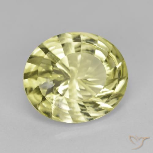 6.51 ct Yellow Quartz Stone, Natural Quartz in Oval Concave Cut Shape for Sale