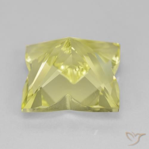 Quartz Gemstone in 12 x 12 mm (calibrated) Size for Sale, Quartz Stone in Light Greenish Yellow Color