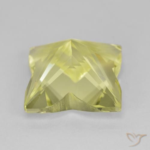 Quartz Gemstone in 12 x 12 mm (calibrated) Size for Sale, Quartz Stone in Light Greenish Yellow Color