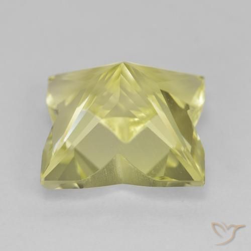 Quartz Gemstone in 10 x 10 mm (calibrated) Size for Sale, Quartz Stone in Light Greenish Yellow Color