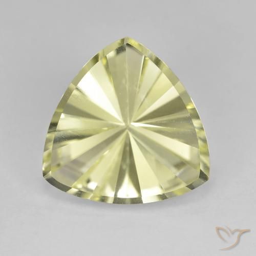 4.11 ct Yellow Quartz, 12.1 x 12 mm Trillion Concave Cut From Brazil, Photo A