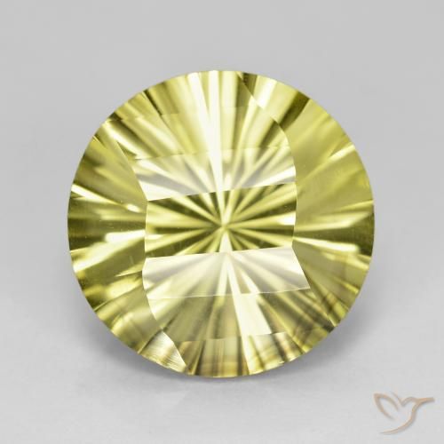 8.25ct Natural Greenish Yellow Quartz, Round, VVS