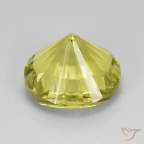 Quartz Gemstone in 14 mm (calibrated) Size for Sale, Quartz Stone in Medium Yellow Color
