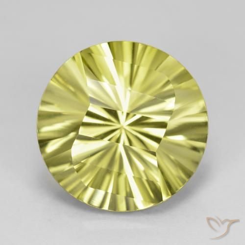 9.03ct Natural Medium Yellow Quartz, Round, VVS