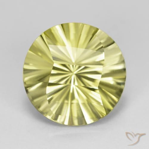 8.91ct Natural Greenish Yellow Quartz, Round, VVS