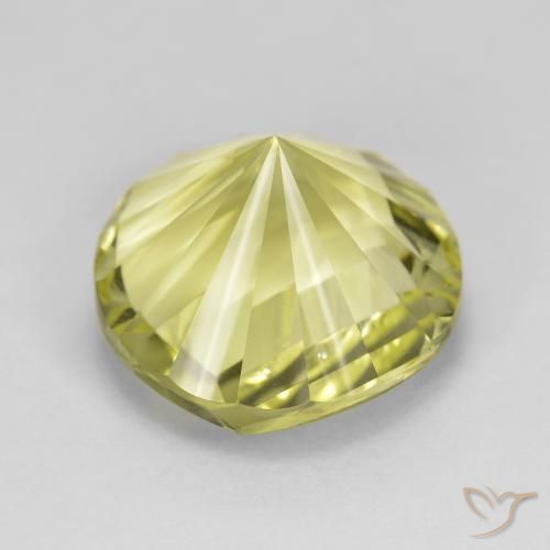 Quartz Gemstone in 14 mm (calibrated) Size for Sale, Quartz Stone in Greenish Yellow Color