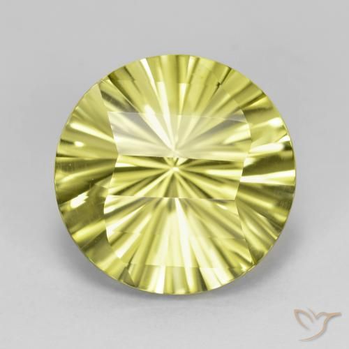 8.95ct Natural Greenish Yellow Quartz, Round, VVS