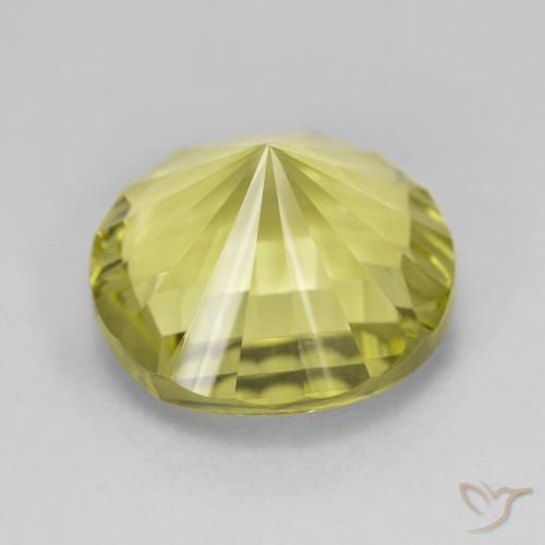 Quartz Gemstone in 14 mm (calibrated) Size for Sale, Quartz Stone in Greenish Yellow Color