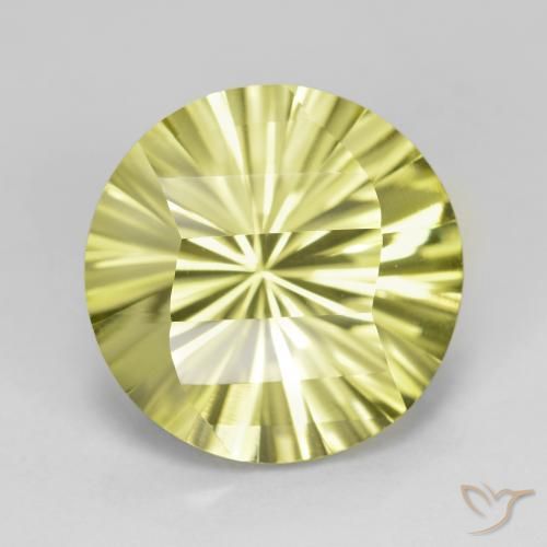 8.22ct Natural Medium Yellow Quartz, Round, VVS