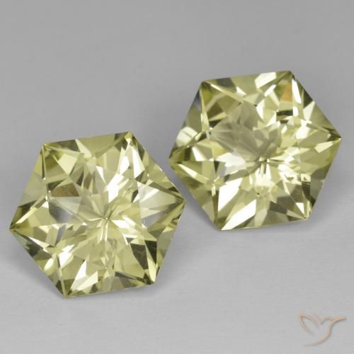18.32 ctw Yellow Quartz Stones, Natural Quartz in Hexagon Cut Shape for Sale