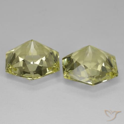 Quartz Gemstones in 16 x 13.9 mm Size for Sale, Quartz Stones in Greenish Yellow Color