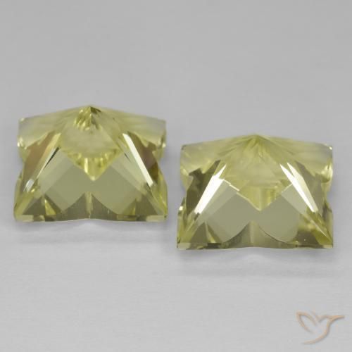 Quartz Gemstones in 12 x 12 mm (calibrated) Size for Sale, Quartz Stones in Greenish Yellow Color