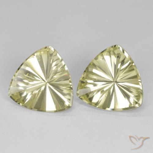 7.59 ctw Yellow Quartz Stones, Natural Quartz in Trillion Concave Cut Shape for Sale