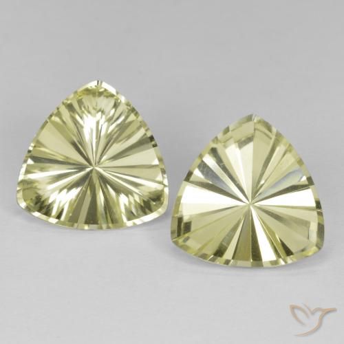 7.74 ct Yellow Quartz, 12.1 x 12 mm Trillion Concave Cut From Brazil, Photo A