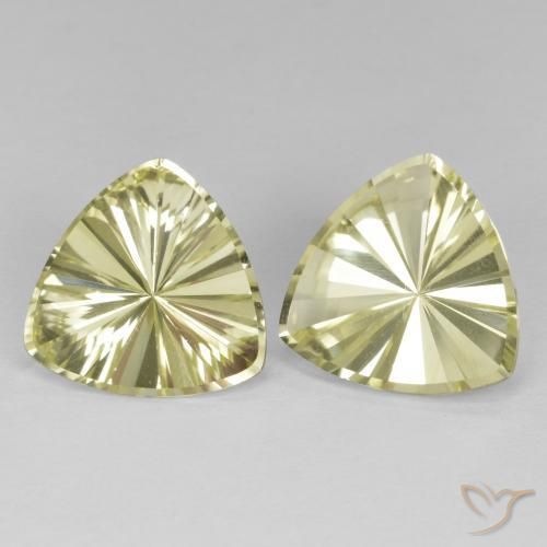 7.74 ctw Yellow Quartz Stones, Natural Quartz in Trillion Concave Cut Shape for Sale