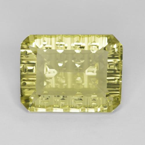 Pale Yellow Кварц Камень - 8.6ct Огранка вогнутый Октагон (ID: 599404)